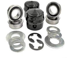Voorwielring - Dragende Omzettingsuitrusting - Conversiekit - Compatibel met Craftsman/Poulan/Husqvarna/Jonsered - Metaal/Rubber - Inhoud: 1 set - Wielbus