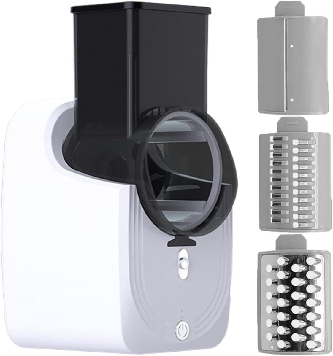 Elektrische Rasp - Keuken Snijmachine - Maaltijdvoorbereiding - 3 Snij Kegels - 14x16x29cm - Wit — afbeelding 1