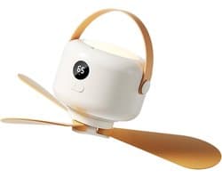 Draagbare Hangende Ventilator - Mini Plafondventilator - Ruimte Koelen - Met Geïntegreerd Licht - 27 cm Diameter - Wit