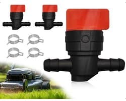 SnelShoppen - 2 Pack Universele Benzinekraan met 4 Slangenklemmen, Brandstofafsluiter voor Grasmaaier, Compatibel met Kleine Motoren