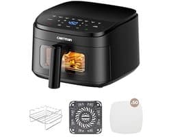 Heteluchtfriteuse - Compacte airfryer - Gezond Frituren - Extreem plat design - 38 Liter - Zwart