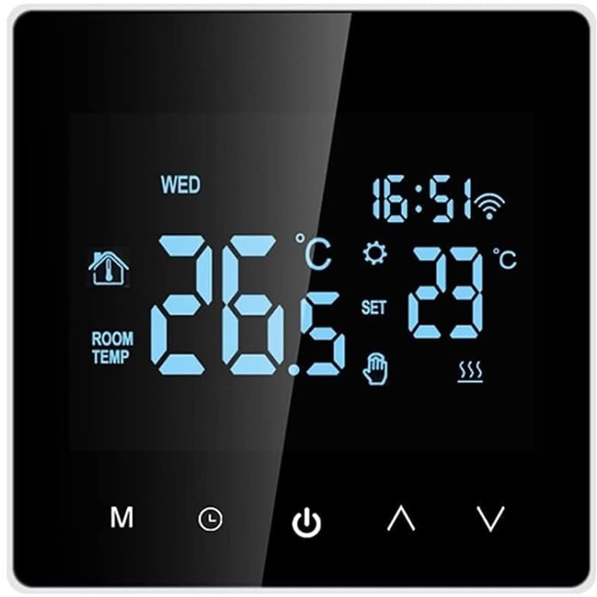 Digitale Thermostaat - Slimme Regelaar - Verwarming Instellen - Wekelijks Programmeerbaar - LCD Touch Display - Wit — afbeelding 1