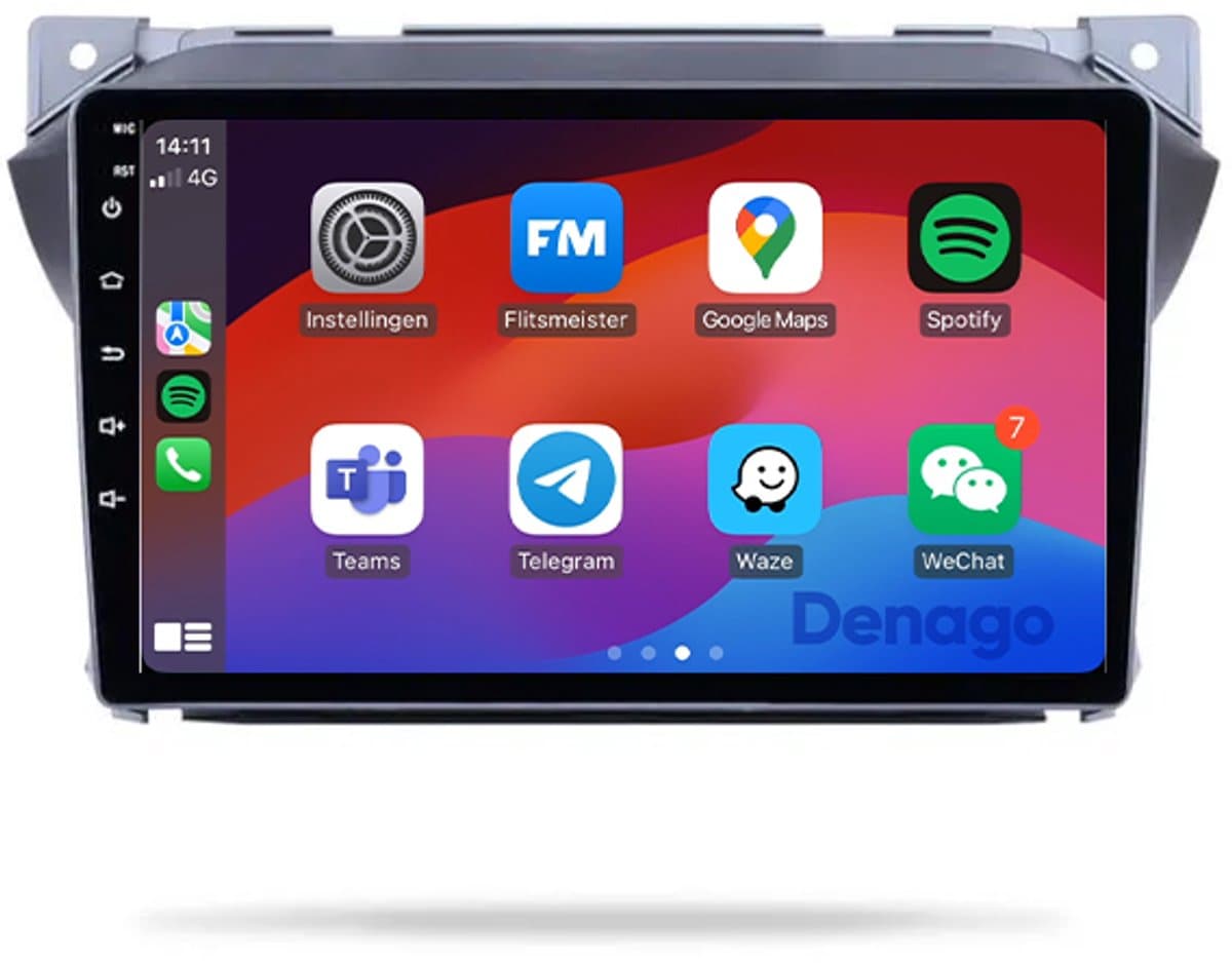 CarPlay autoradio geschikt voor Suzuki Alto | 2008 t/m 2016 | Android 13 | Draadloos Apple CarPlay & Android Auto | 2GB + 32GB | QuadCore processor | Denago DNG-A53 | 2025 model | 2008 2009 2010 2011 2012 2013 2014 2015 2016 | Bluetooth & Wifi — afbeelding 1
