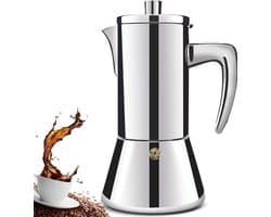 6 Cup Thickened 304 Stainless Steel Moka Pot Stovetop Espresso Maker Espresso Maker Cafeteras Italian Coffee Maker Capable Mocha Coffee Machine Greca Coffee Maker for Home & Camping 300ml 10oz