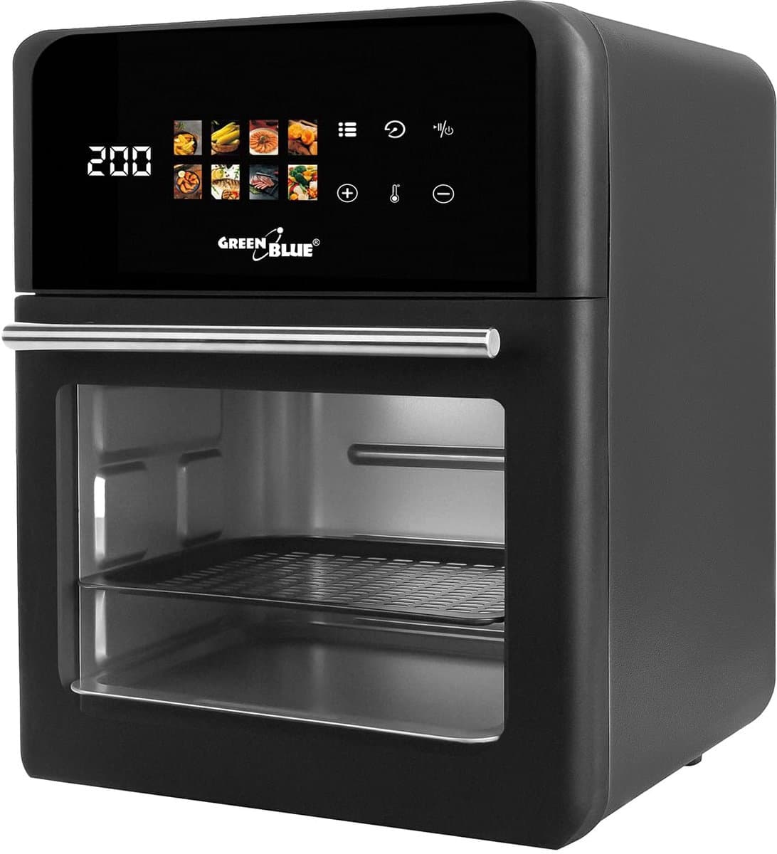 SnelShoppen - Olievrije Friteuse 10L - Heteluchtfriteuse met Kijkvenster - 1800W, 8 Programma's, Touchscreen Display, Timer 60 min, 70–200°C, Gezond K — afbeelding 1