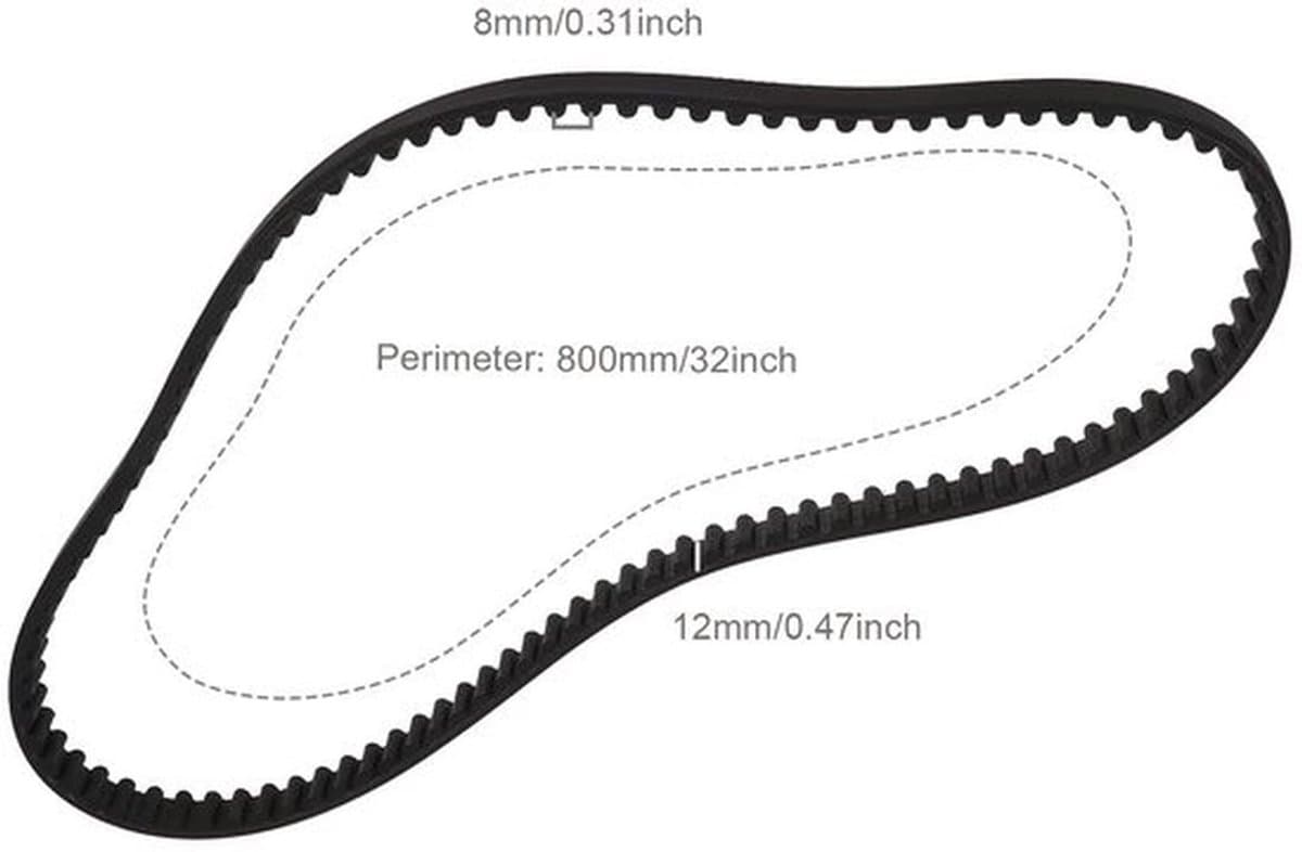 Aandrijfriem 800mm Omtrek - Grasmaaier - Slijtvast Rubber - Compatibel met Stiga Park 95 - 100-tanden - 12mm Breedte - Grasmaaier Riem — afbeelding 1
