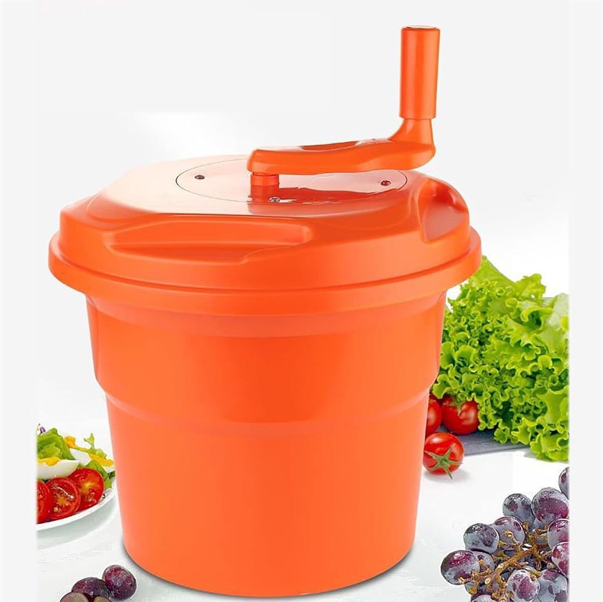 Salade Spinner - Groente Droger - Groenten Drogen - Handsfree Bediening - 10L - Wit — afbeelding 1