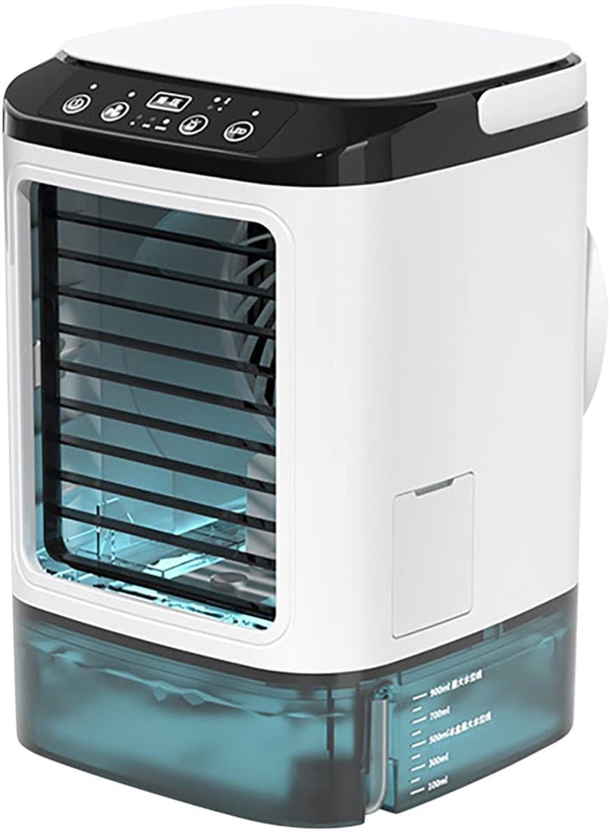 Draagbare airconditioner - 3 windsnelheden - USB oplaadbaar - stille en snelle verdampingskoeling - persoonlijke airconditioner met luchtbevochtiger voor thuis - kantoor - slaapkamer - reizen en kamperen. — afbeelding 1