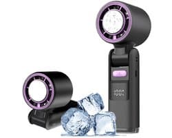 GELLDG Tafelventilator - Mini Ventilateur met Digitale Display - Snelheidsregeling 1-100 - 4000mAh Batterij - Lichtgewicht & Draagbaar - Geschikt voor Thuis, Kantoor en Reizen - Kunststof - 183x60x60mm
