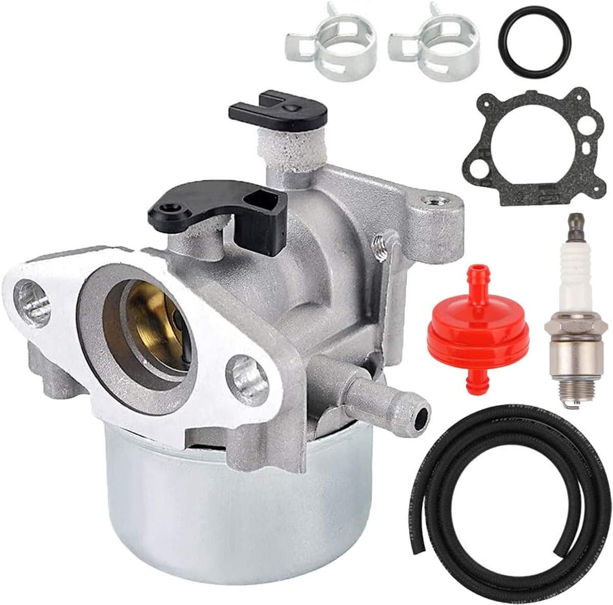 SnelShoppen - Carburetor Kit voor 4 Cycle Grasmaaier Generator met Bougiekabel, Seals, Brandstoffilter - Vervangt 790845 799871 799866 796707 794304 — afbeelding 1