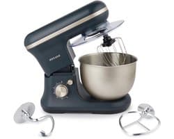 Staande Mixer - Keukenmachine - Thuis Bakken - 1200W Kracht - 5L Kom - Blauw Grijs
