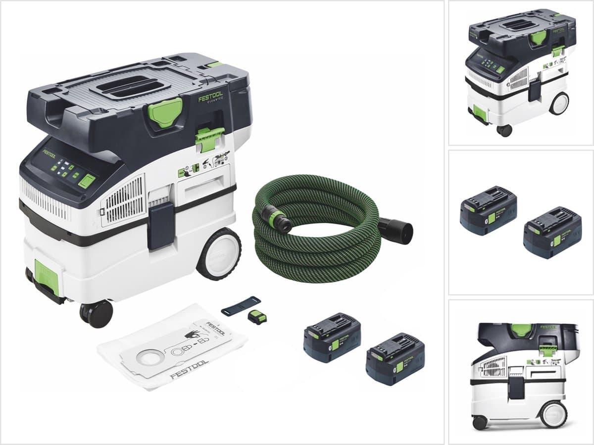 Festool CTMC MIDI I-Basic accu mobiele stofafzuiger 36 V ( 2x 18 V ) stofklasse M + 2x accu 5,0 Ah - zonder oplader — afbeelding 1
