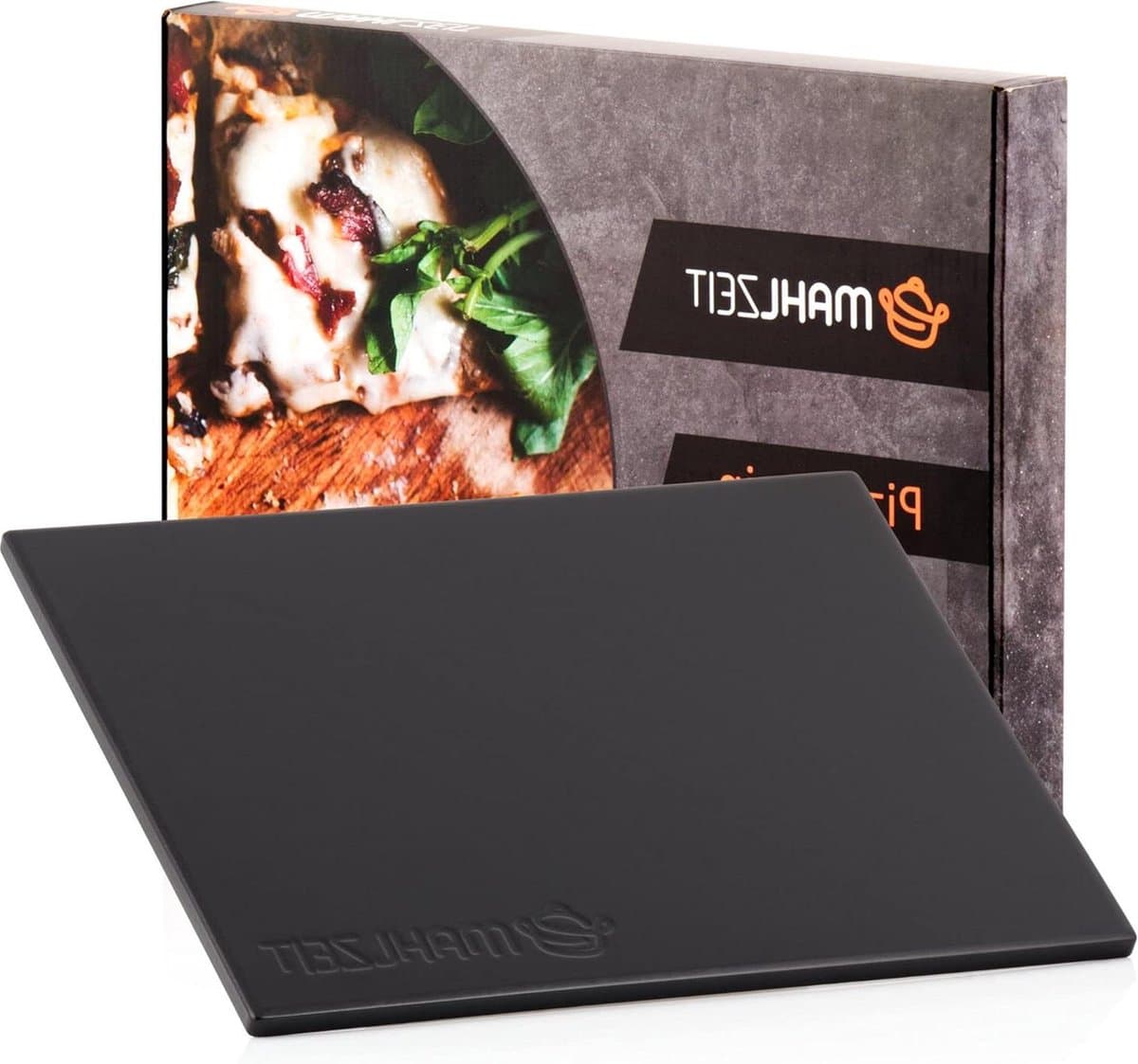 Pizza steen hoekig 38 x 30 cm - ideaal voor barbecue en oven - cordieriet steen voor grill - gasgrill ready — afbeelding 1