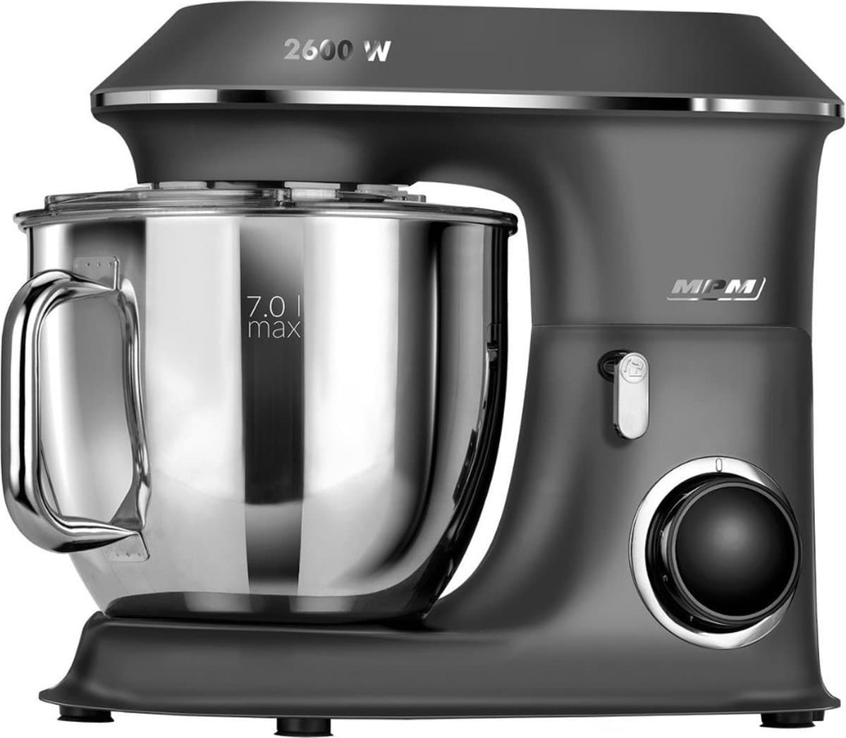 MPM Planetaire Keukenmachine met Accessoires - Keukenmixer met Twee Mengkommen van 7L - Keukenrobot - 2600W - Antraciet — afbeelding 1