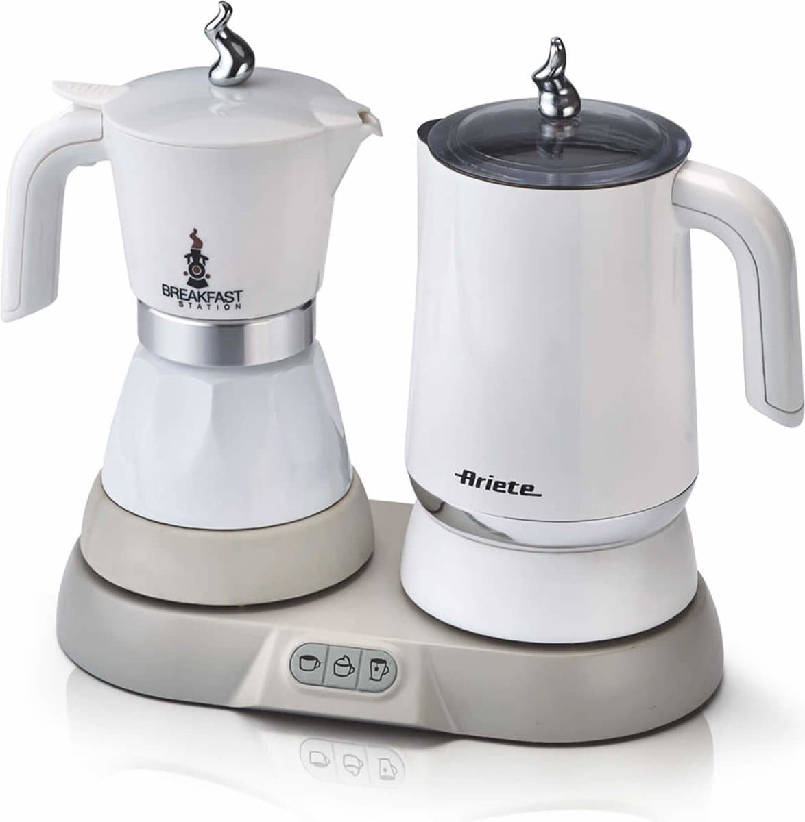 Ariete Percolator en Melkopschuimer - Italiaans koffiezetapparaat & Melkopschuimer - 20cl - 500W - Wit — afbeelding 1
