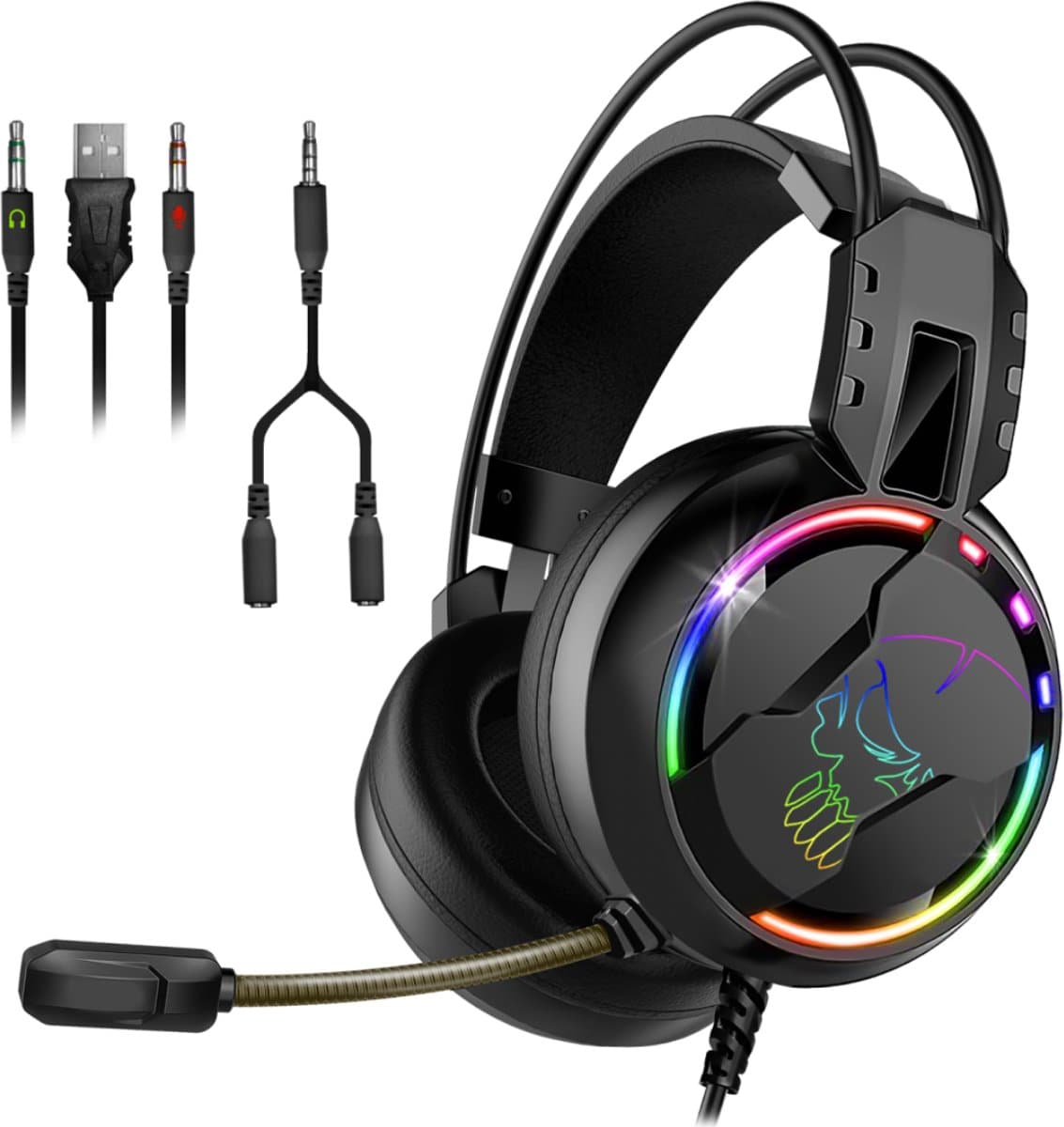 Spirit of Gamer PRO-H7 Gaming Headset - Noise Cancelling - Met Microfoon – Gamer Koptelefoon - Zwart - Geschikt voor PS5, Xbox One, Nintendo Switch, Smartphone, PC — afbeelding 1