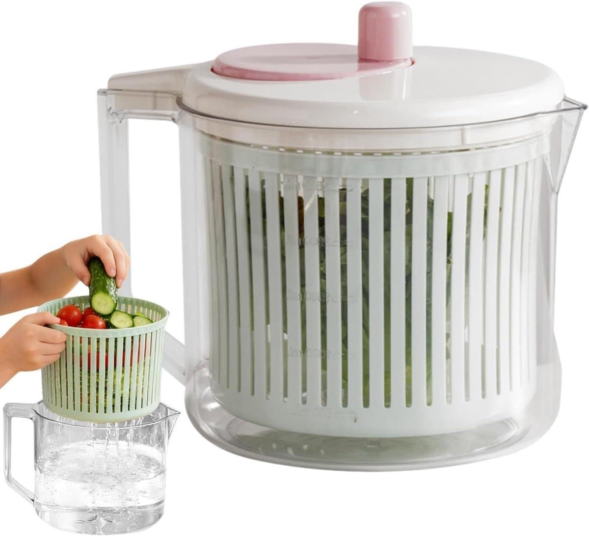 Fruit Wasmachine - Groente Droger - Maaltijd Voorbereiding - Tijdbesparend Mechanisme - 25 x 20 x 20 cm - Wit — afbeelding 1