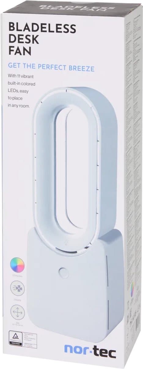 Bladloze koelventilator nor tec - Wit - RGB - LED — afbeelding 1