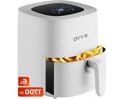 Airfryer Zonder Olie - Heteluchtfriteuse Multifunctioneel - Gezond Koken - Dubbele Cyclone Technologie - 6 Liter - Wit
