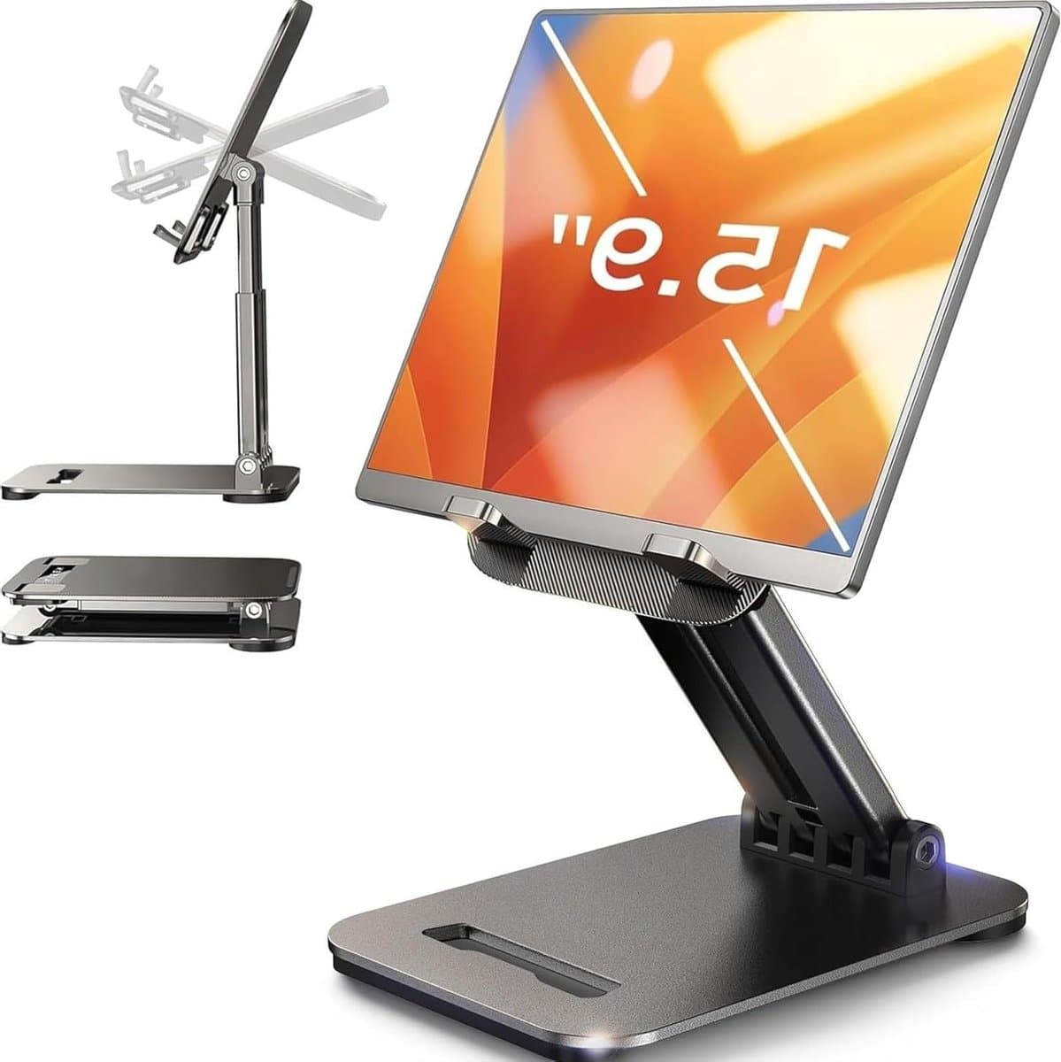 Vouwbare Tablet Stand voor iPad en Smartphones - Ideaal voor Thuis, Kantoor en Reizen, Geschikt voor 4-16 inch Tablets en E-readers zoals Kindle — afbeelding 1