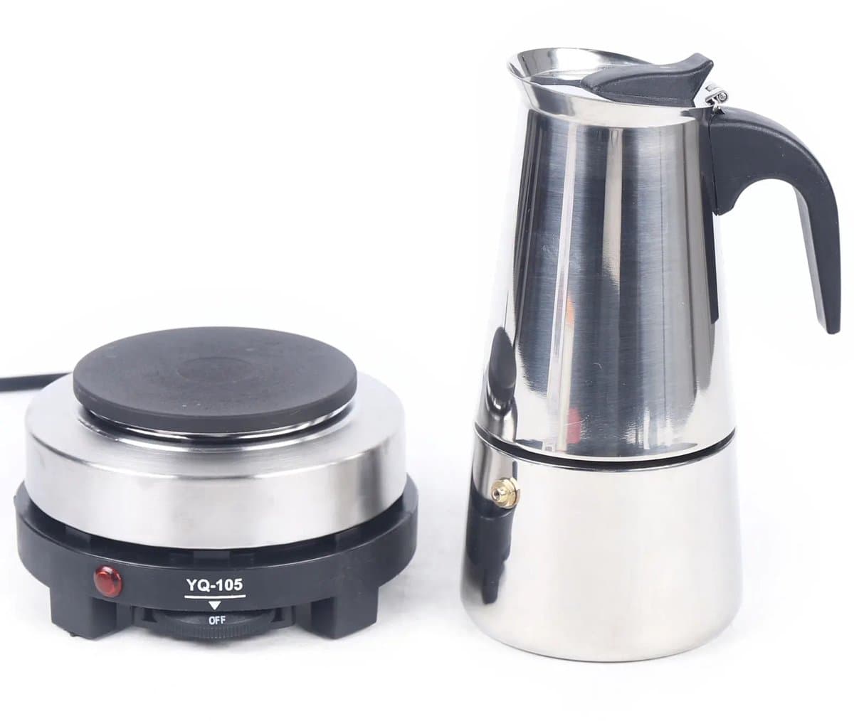 JAQZY Espressomachine - Elektrisch - 500W - Instelbare Temperatuur 0 tot 200°C - 5 Vermogensstanden - 300 ml/ 6 Kopjes - Makkelijk — afbeelding 1