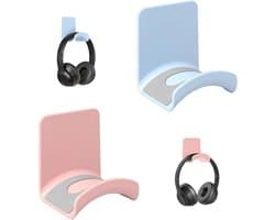 Pack of 2 Universele Koptelefoonhouders - Zelfklevende Gaming Koptelefoonstandaard - Blauw en Roze - Geschikt voor Meeste Gaming Koptelefoons