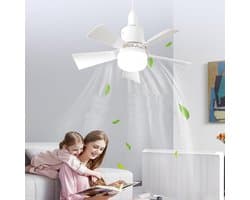 Dailygoods - Plafondventilator - Verlichting - Dimbare gloeilamp - Slimme afstandsbediening - 3 windsnelheden - Ideaal voor slaapkamer en keuken