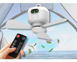 ONF3 - Draagbare Camping Ventilator - 8000mAh Accu met Afstandsbediening - 3 Snelheden - Compact en Lichtgewicht - Ideaal voor Buiten - Zomer Ac...