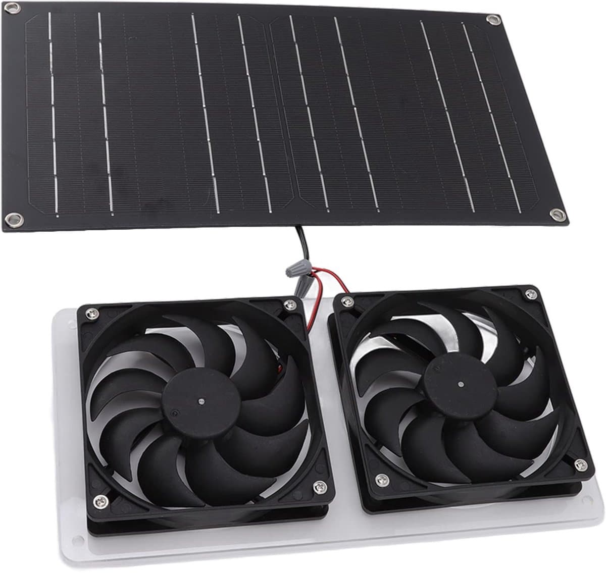 ONF3 - Solar Panel Fan Kit - 100W Waterdichte Ventilator voor Kassen en Kamperen - Energiezuinig en Betrouwbaar - Ideaal voor Buitengebruik - Zo... — afbeelding 1