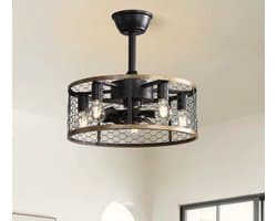Equivera Plafonniere met Ventilator - Plafondventilator - Plafondventilator Afstandsbediening - Plafondventilator Slaapkamer - Plafond Ventilator met Verlichting - Plafondlamp - Plafonniere - Ideaal voor in uw slaapkamer!