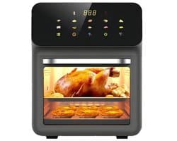 Flolife - Airfryer XXL 10 Liter – Olievrije Heteluchtfriteuse met 360° Circulatie, Automatische Standen, Elektrische Bakoven voor het Hele Gezin