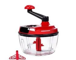 Handmatige Keukenmachine - Voedselhakker Zwengel - Eten Bereiden - Inklapbaar Handvat - 18.5 cm - Rood