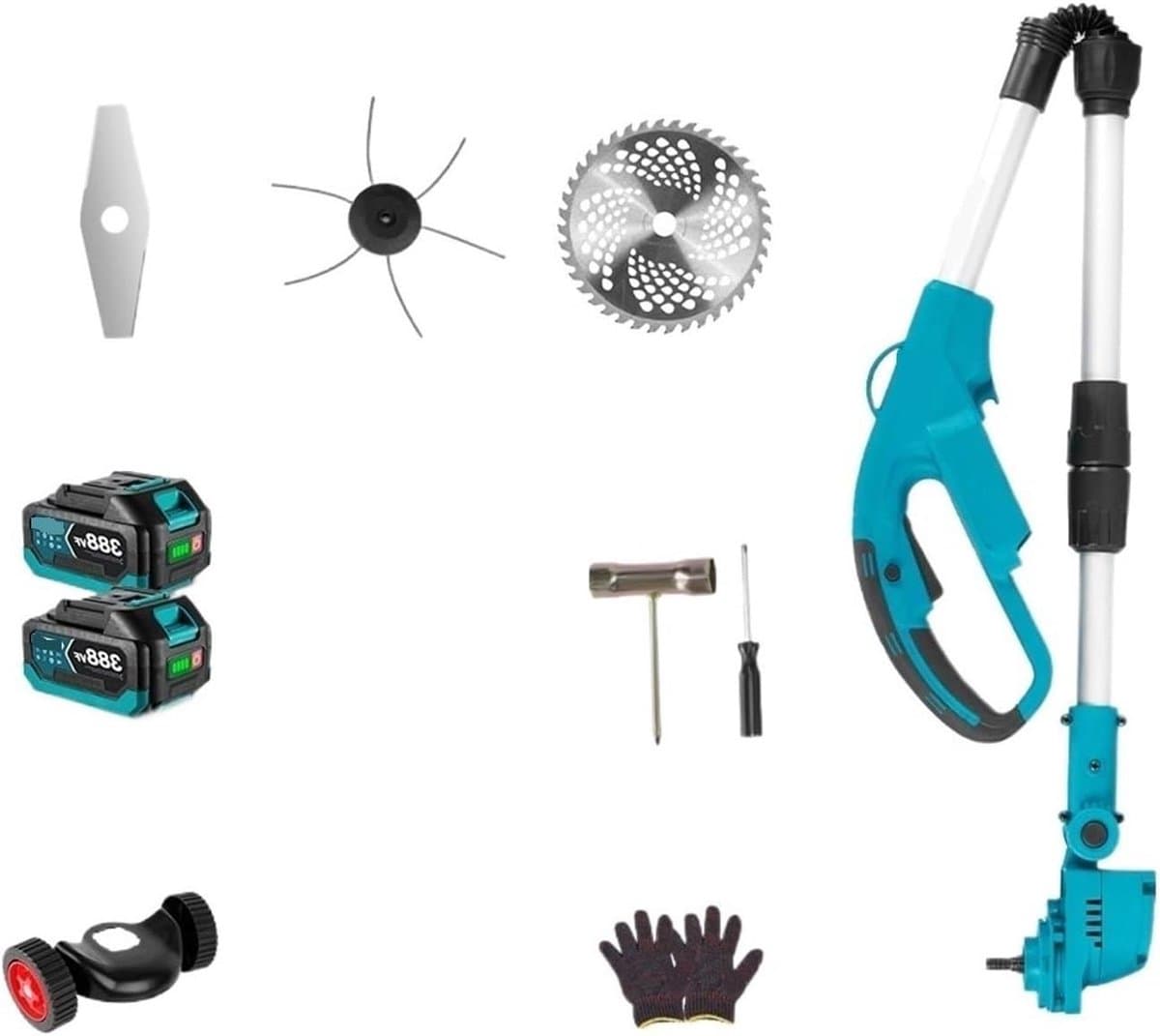 Elektrische Grasmaaier - Snoerloze Trimmer - Tuinonderhoud - Borstelloze Motor - 9 Inch Maaibreedte - One Color — afbeelding 1