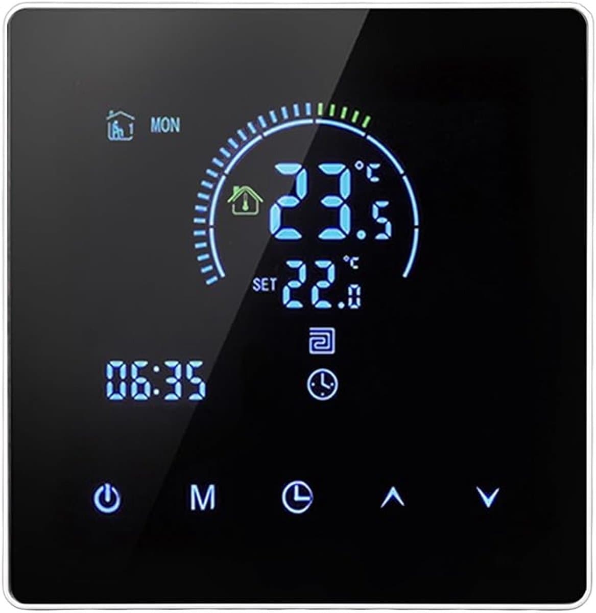 Intelligente programmeerbare thermostaat, geschikt voor verwarming en koeling in huis, met 7-daagse timer, energiebesparende modus en eenvoudige installatie. — afbeelding 1