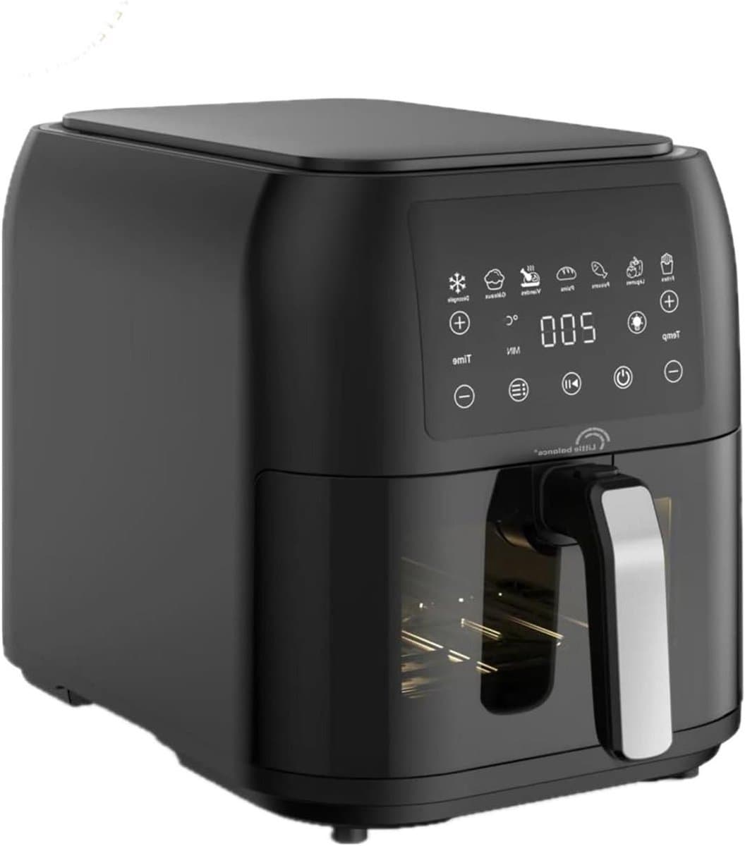 Heteluchtfriteuse - Airfryer - Gezond Koken - PFAS Vrij - 8 Liter - Zwart — afbeelding 1