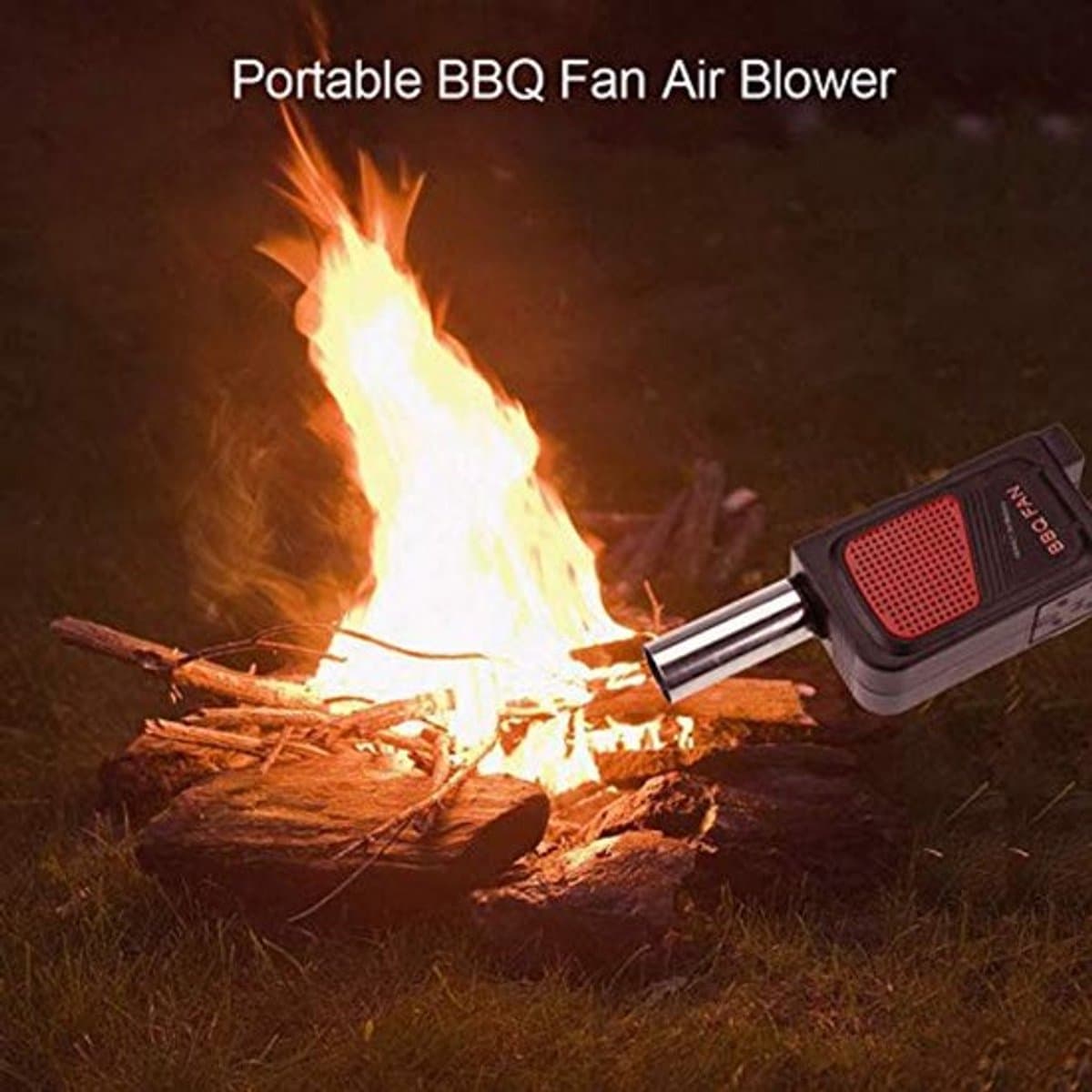Draagbare elektrische BBQ-ventilator voor buitenkampeergrill, BBQ-luchtblazer, snelle vuurstarter — afbeelding 1