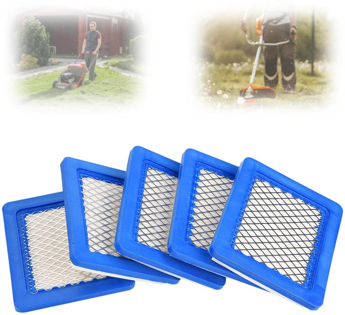 Dailygoods- Luchtfilter Vervanging PT15853 - 5 Stuks - Slijtvast - Hoogwaardige Papieren Filter - Metalen Gaasbescherming - Eenvoudige Installatie - Grasmaaierfilter — afbeelding 1