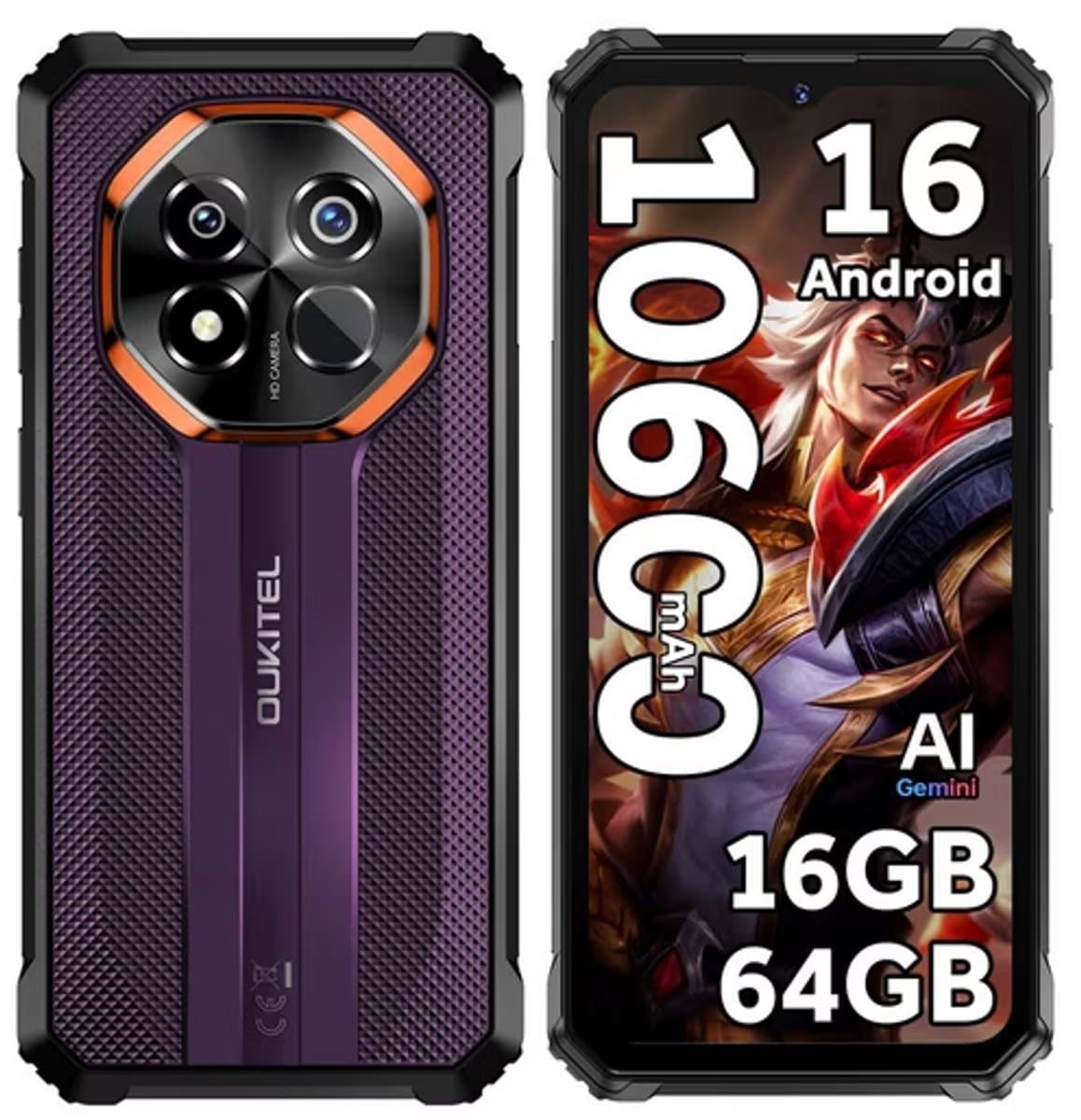 OUKITEL G7 Outdoor Smartphone Gemini AI -16GB RAM-64GB ROM-10600mAh batterij-64MP camera-Android16-4G — afbeelding 1