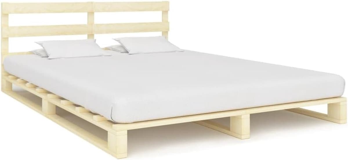 Bedframe familiebed palletbed palletbed massief grenen 160×200 cm — afbeelding 1