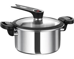 Druk slowcooker - Multicookerpot - Koken met meerdere functies - Antiaanbaklaag - 3.5 Liter - Zilverachtig zwart