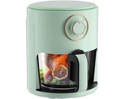 Airfryer met glas - Friteuseoven - Gezonder bakken - Transparante kuip - 5L - Zwart