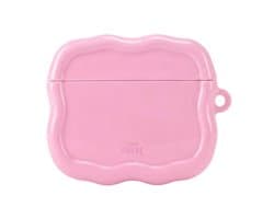 xoxo Wildhearts hoesje geschikt voor AirPods 3 - Bubble Blush - Ook als telefoonhoesje verkrijgbaar - Schokbestendige wavy case - Koptelefoonhoesje - Beschermhoes met golvend design - Roze