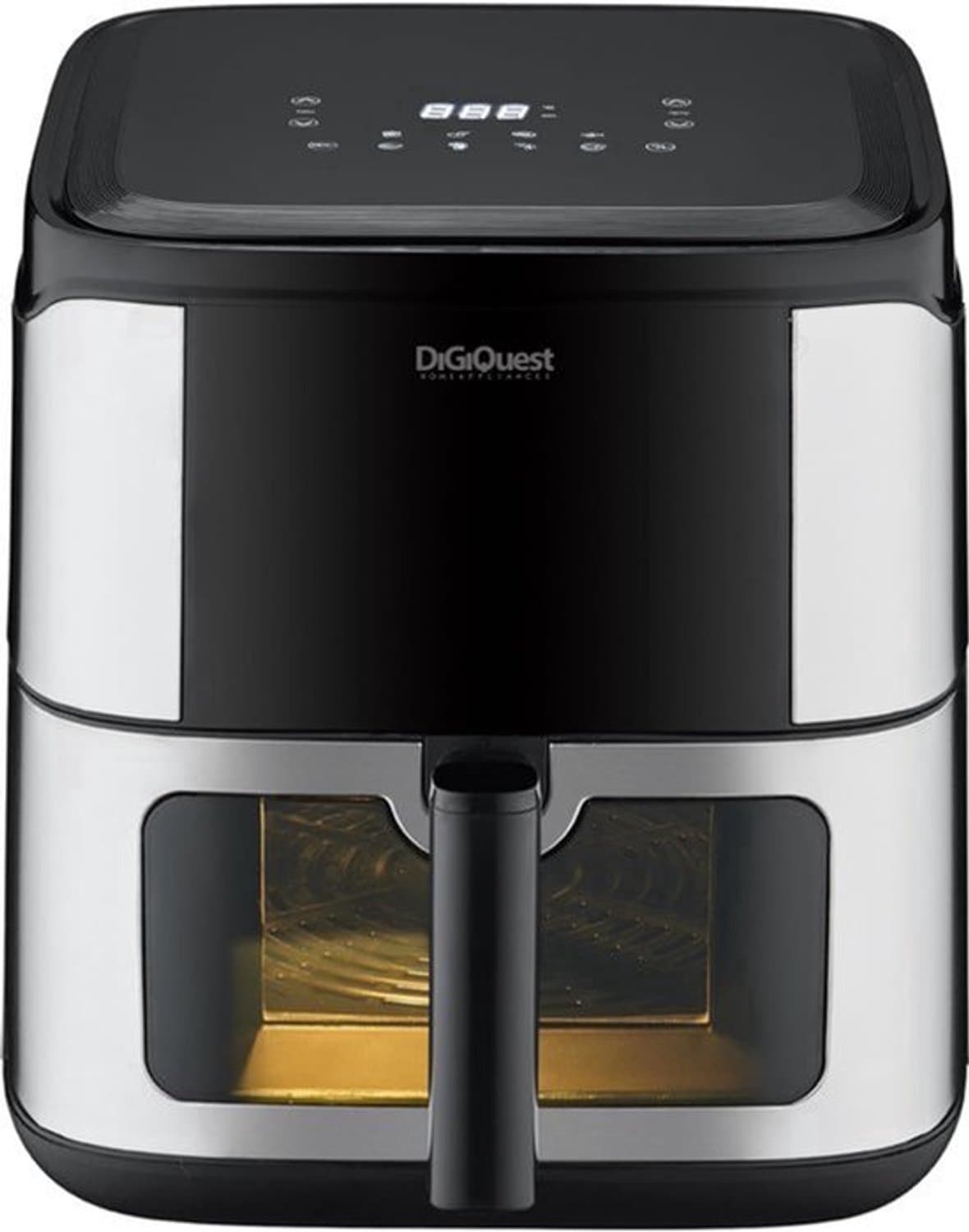 Luchtfriteuse, 8 liter, 1600-1800 W, transparant venster, touch-display, 8 programma's, anti-aanbakmand, 360° luchtkoken, gemakkelijk te reinigen — afbeelding 1