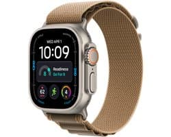 Apple Watch Ultra 4 - Wifi + 5G - 49 mm - Natural titanium - Alpine-bandje - M