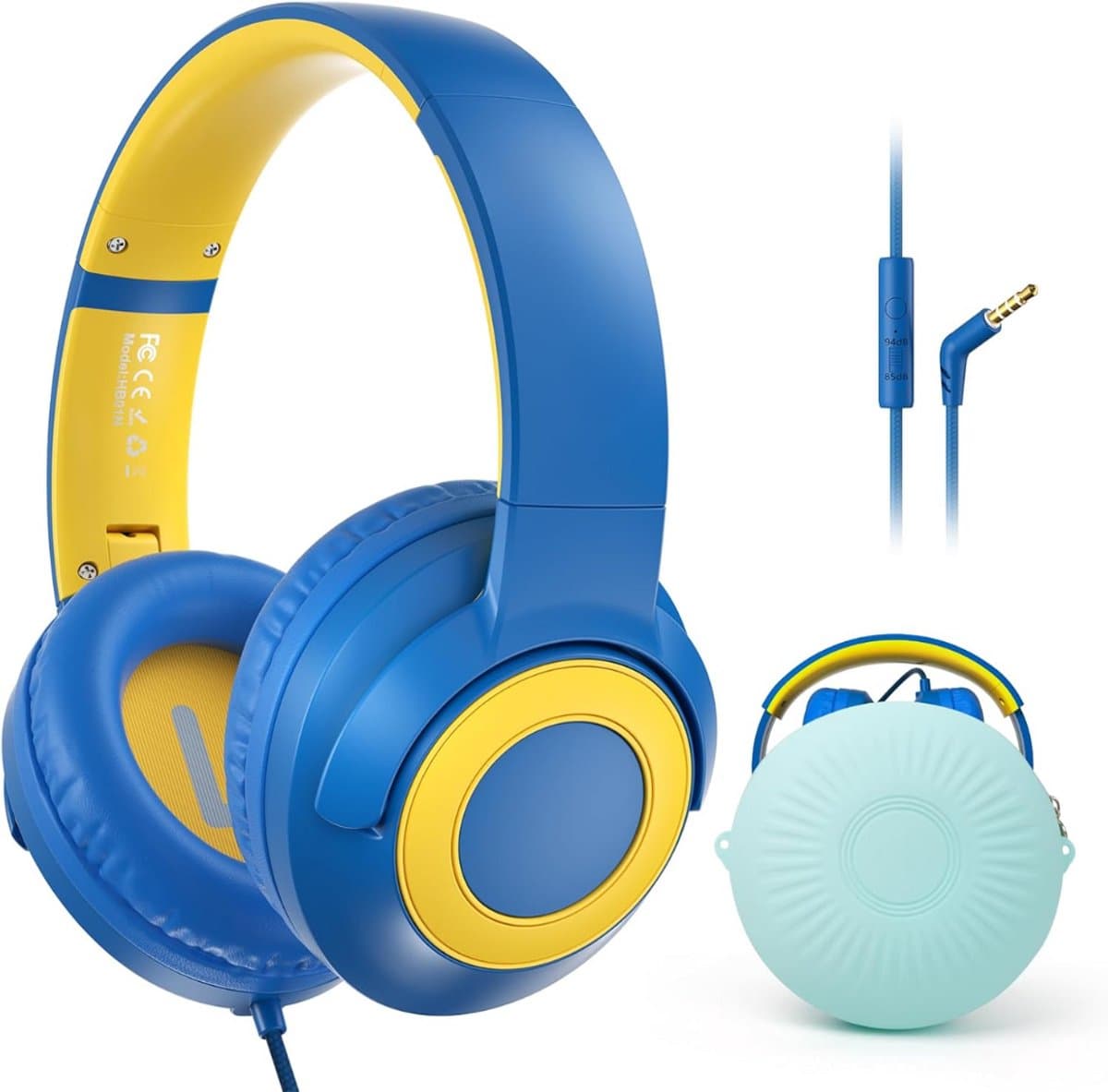 Koptelefoon kinderen met draad - Kinderkoptelefoon - Bedrade hoofdtelefoon - Veilig volume - School - Tablet - Laptop - Reizen - Muziek luisteren — afbeelding 1