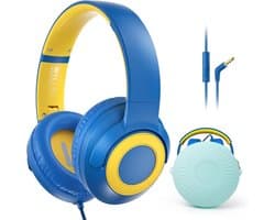 Koptelefoon kinderen met draad - Kinderkoptelefoon - Bedrade hoofdtelefoon - Veilig volume - School - Tablet - Laptop - Reizen - Muziek luisteren
