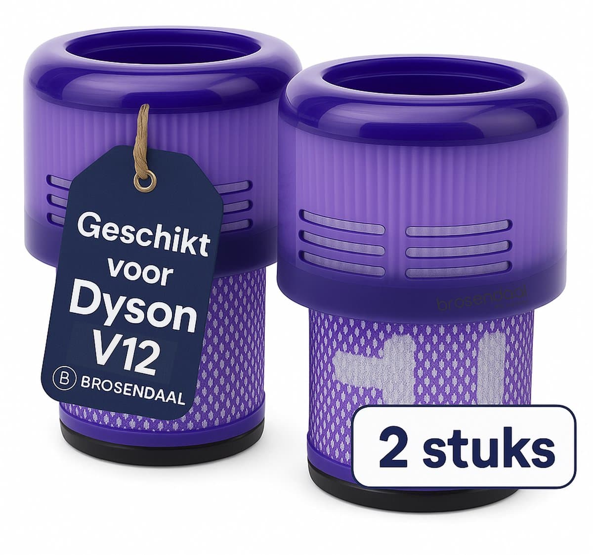 Brosendaal Filter geschikt voor Dyson V12 - Geschikt voor alle V12 modellen - SV20 | SV26 | SV30 | SV46 - Uitwasbaar en Herbruikbaar - 2 stuks — afbeelding 1