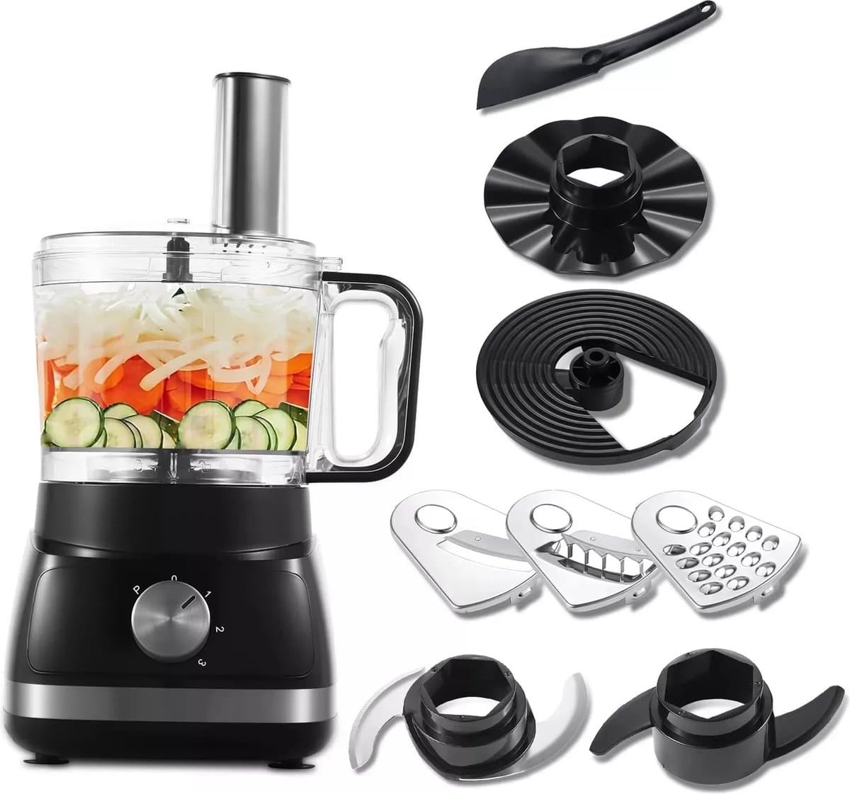 Mygroot - Keukenmachine - 8 in 1 - Multifunctioneel - vele hulpstukken- Zwart. — afbeelding 1
