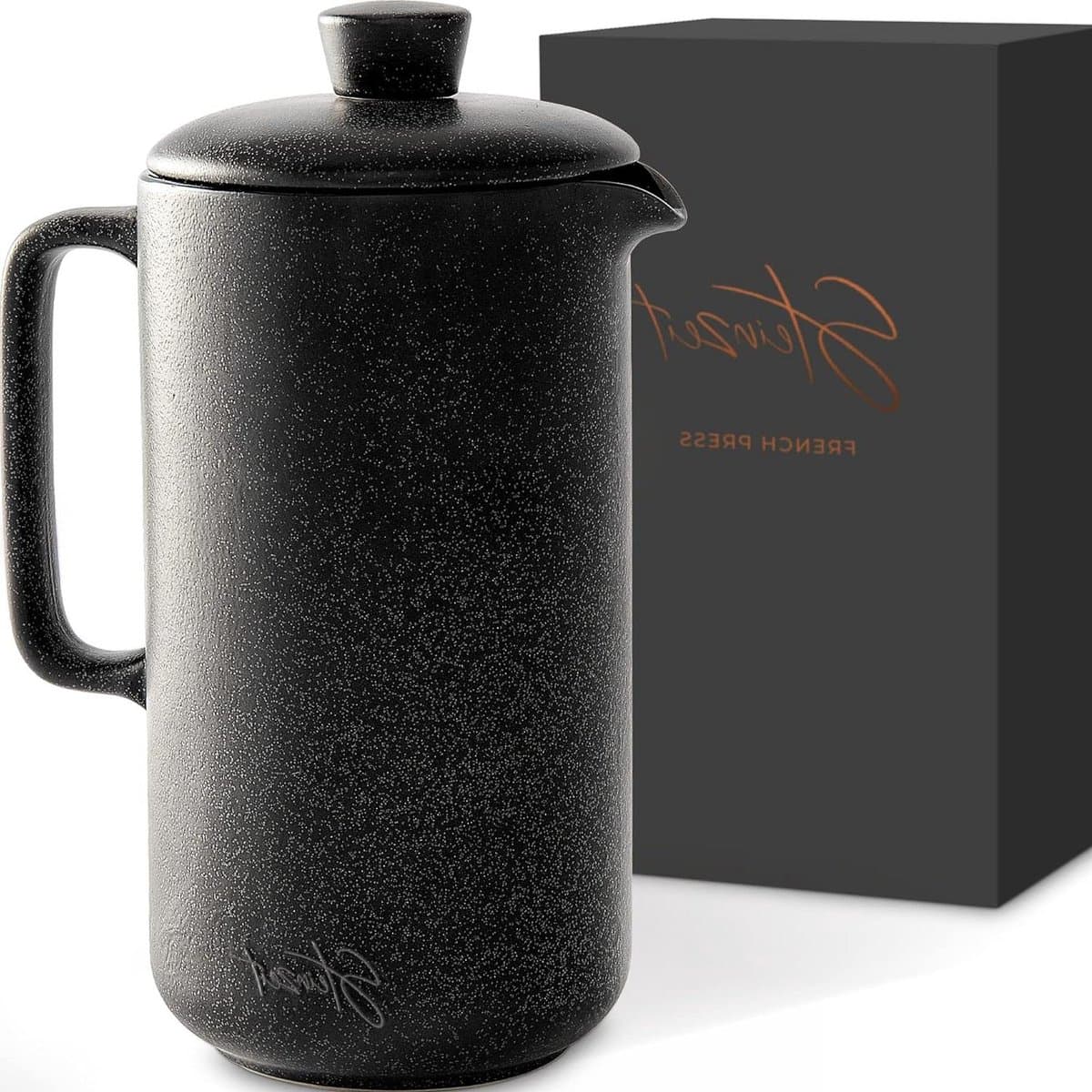 French Press (1L Zwart) - Voor de lekkerste koffie thuis — afbeelding 1
