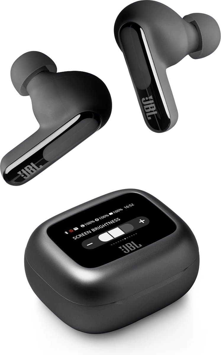 JBL Live Beam 3 - Draadloze Noise Cancelling Oordopjes - Oortjes Draadloos - Smart Charging Case met Display - Bluetooth - Stick Design - 48 uur batterij - Zwart — afbeelding 1
